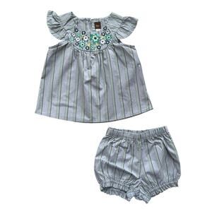 NWT Tea Collection Southeast Asia Woven Flutter Sleeve Outfit Size 3T